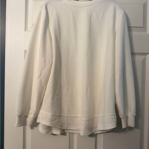 NWOT! Women's Cream Long Sleeve Waffle Top